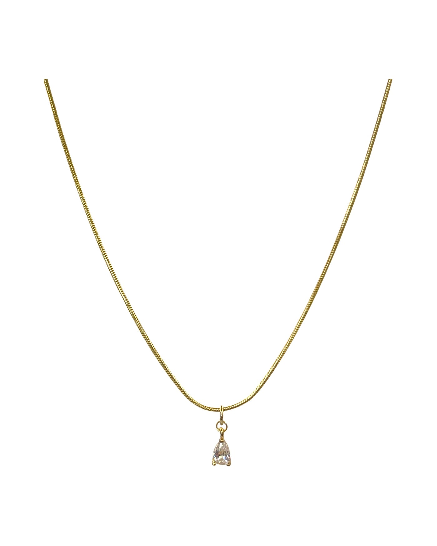 Solitaire - White Diamond Colour Gold Necklace