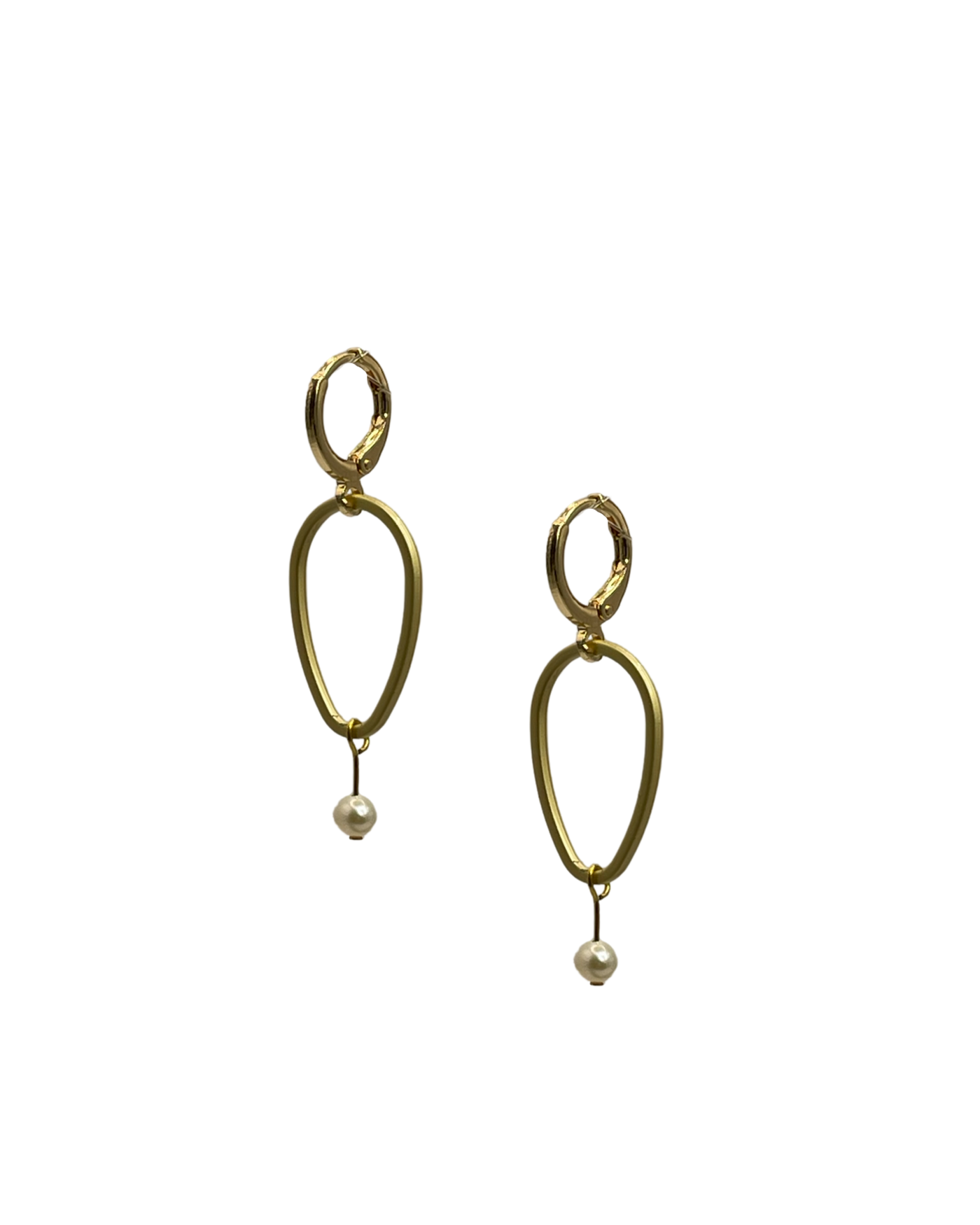 Pendulum Pearl - Gold Earrings